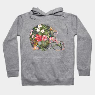 Tropical Floral Print Football Helmet Hoodie